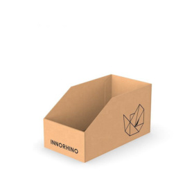 Custom Corrugated PDQ Display Stand for Electronics with UV Coating and Full-Color Printing