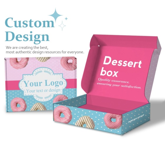Custom Foldable Paper Packaging Boxes for Cake, Cookies, Bread, Pastry & Donuts