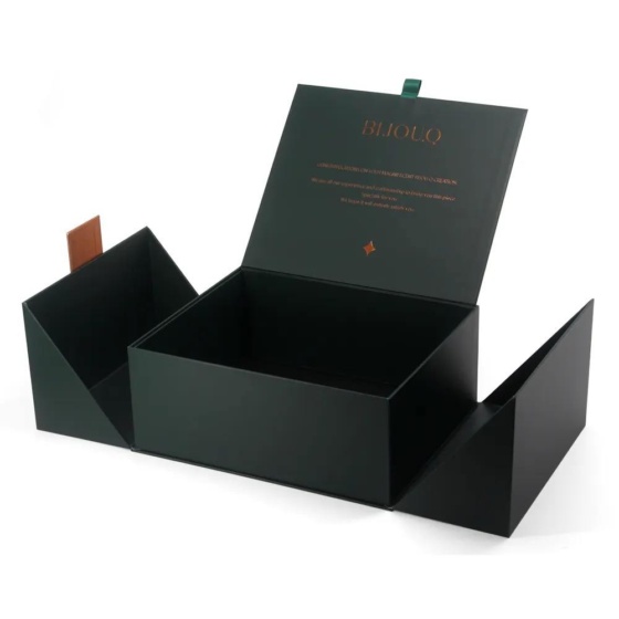 Custom Luxury Magnetic Gift Box Two Piece Side Open Double Door Boutique Packaging With Logo