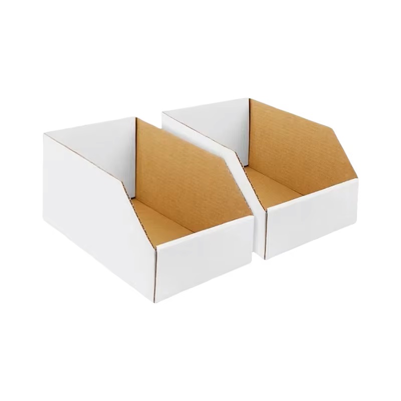 Cardboard Box Open Top Storage Bin for Warehouse Garage Parts Display Wholesale