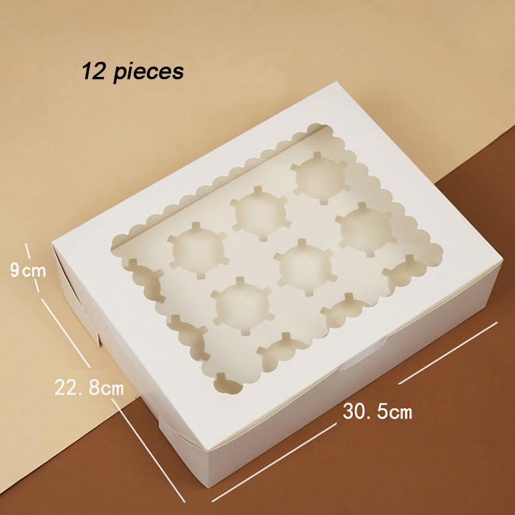 Kraft Paper Cupcake Food Packaging Box with Window for Christmas
