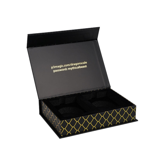 Custom Magnetic Packaging Box Gold Foil Embossed Hard Cardboard Gift Box for Perfume and Candles