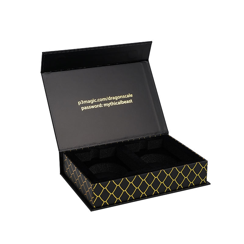 Custom Magnetic Packaging Box Gold Foil Embossed Hard Cardboard Gift Box for Perfume and Candles