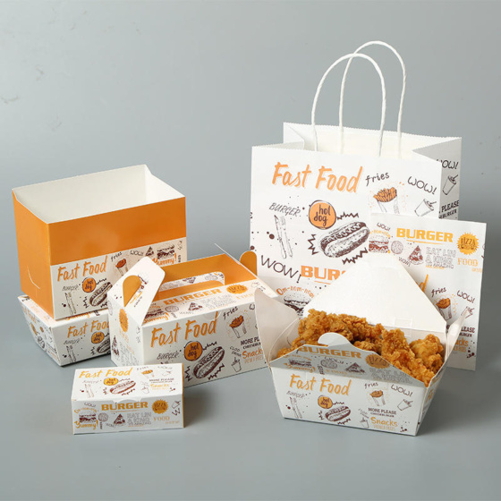 Factory Wholesale Food Packaging Boxes For Burger Fries Chicken