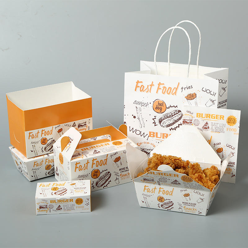 Factory Wholesale Food Packaging Boxes For Burger Fries Chicken