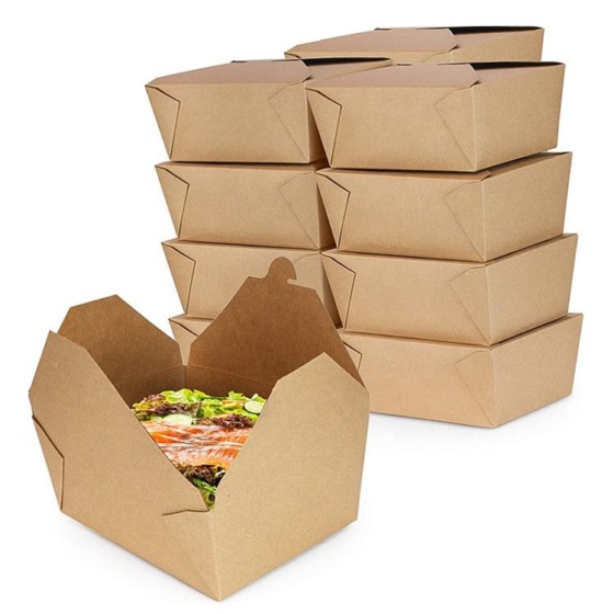 Eco Friendly Kraft Paper Food Box – Disposable Oil Proof Takeout Lunch Box