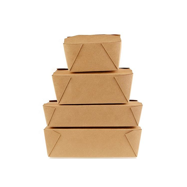 Eco Friendly Kraft Paper Food Box – Disposable Oil Proof Takeout Lunch Box