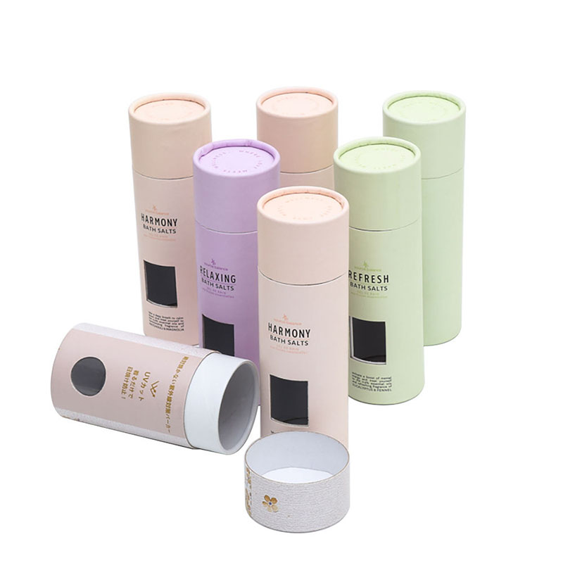 Wholesale Recycled Cardboard Tube Box | Custom Kraft Paper Tube Packaging for Bath Salts & Cosmetics