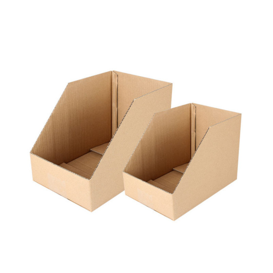 Cardboard Box Open Top Storage Bin for Warehouse Garage Parts Display Wholesale