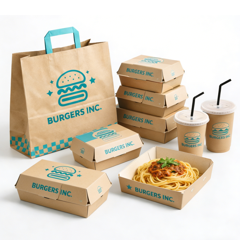 Paper Fast Food Box Custom Logo Take Out Food Grade Packaging for ...