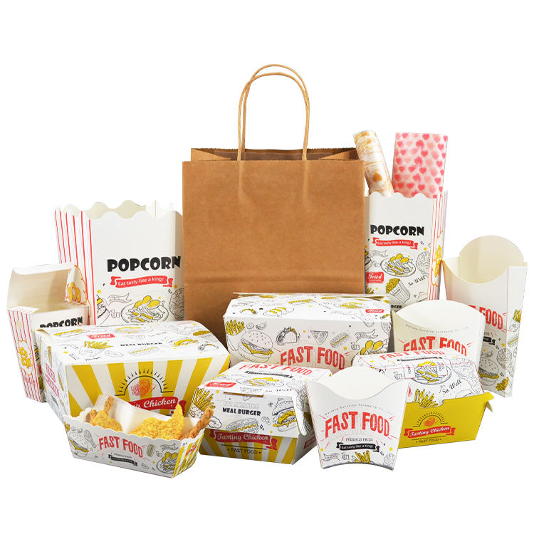 Biodegradable Kraft Packaging Boxes Custom Logo Food Takeaway Container