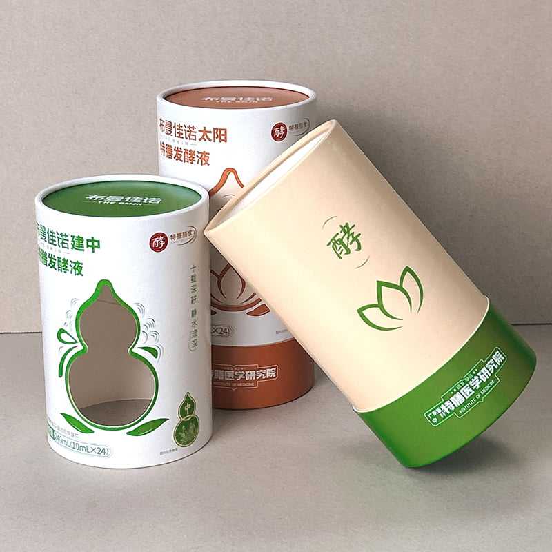 Paper Tube Box OEM Custom Aluminum Foil Health Product Round Packaging With Window