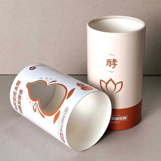 Paper Tube Box OEM Custom Aluminum Foil Health Product Round Packaging With Window
