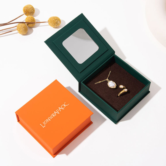 Luxury Paper Gift Box for Jewelry Wholesale-Custom Premium Flip Lid Storage Box with Mirror