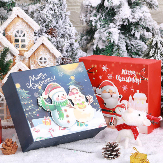 Christmas Paper Gift Box Magnetic Packaging for New Year Presents
