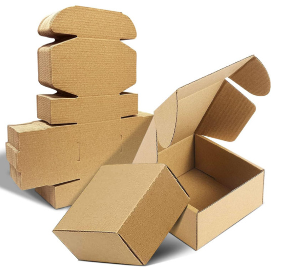 Corrugated Kraft Paper Box Packaging with Matt Lamination for Small Businesses