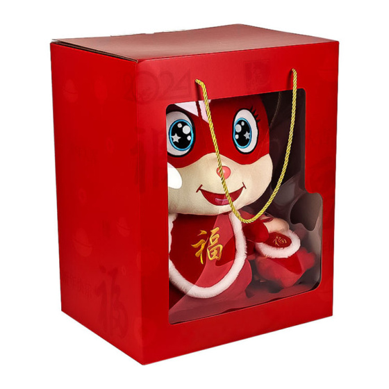 Custom Product Packaging Boxes with Handle - Red Digital Printing for Toy shopping