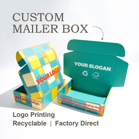 Printed Cardboard Paper Mailer Box - Custom Corrugated shipping Packaging for Cosmetics